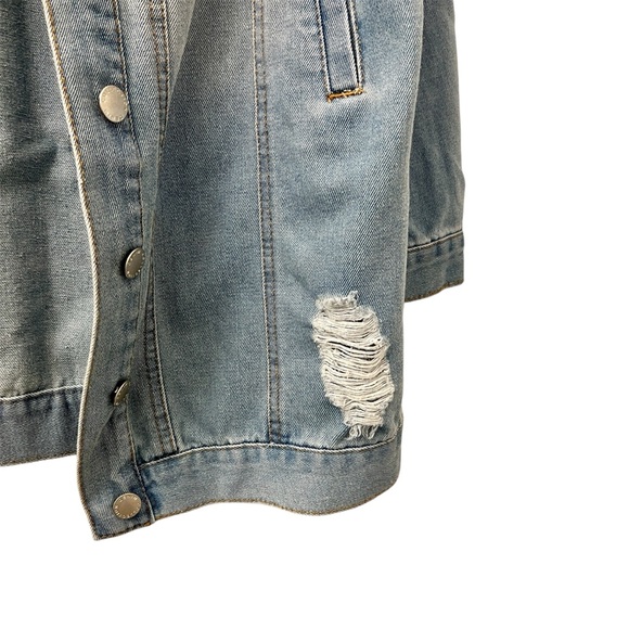 Hand Painted Louisiana Couture Denim Jacket Mardi Gras Ready! - Picture 9 of 12